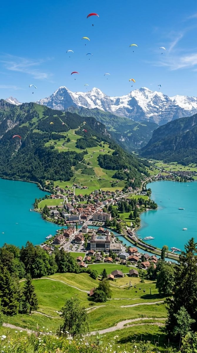 Interlaken Switzerland wildflowers lake mountains (photo 3 of 4)
