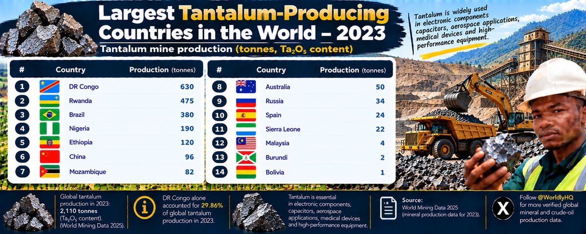 Largest Tantalum Producing Countries 2023 Largest Tantalum Producing Countries 2023