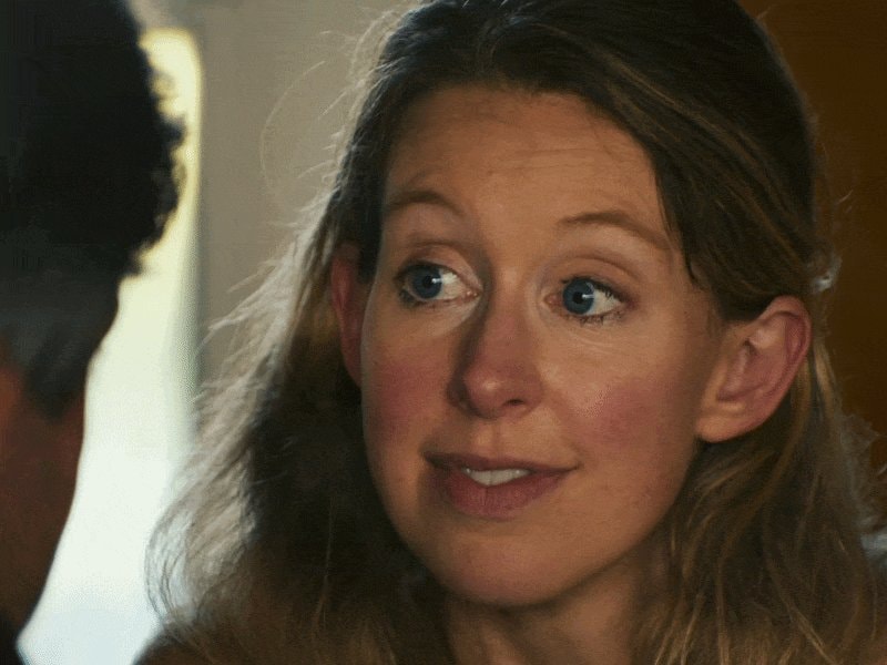 Woman's face reaction GIF