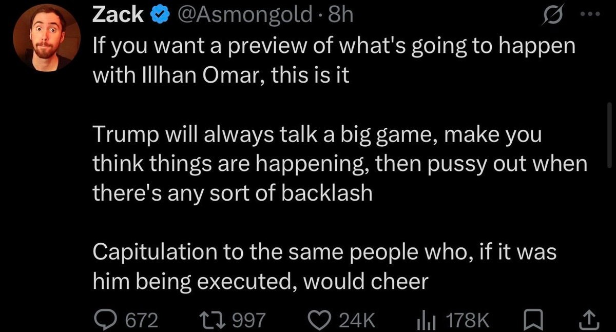 Asmongold on Trump and Ilhan Omar