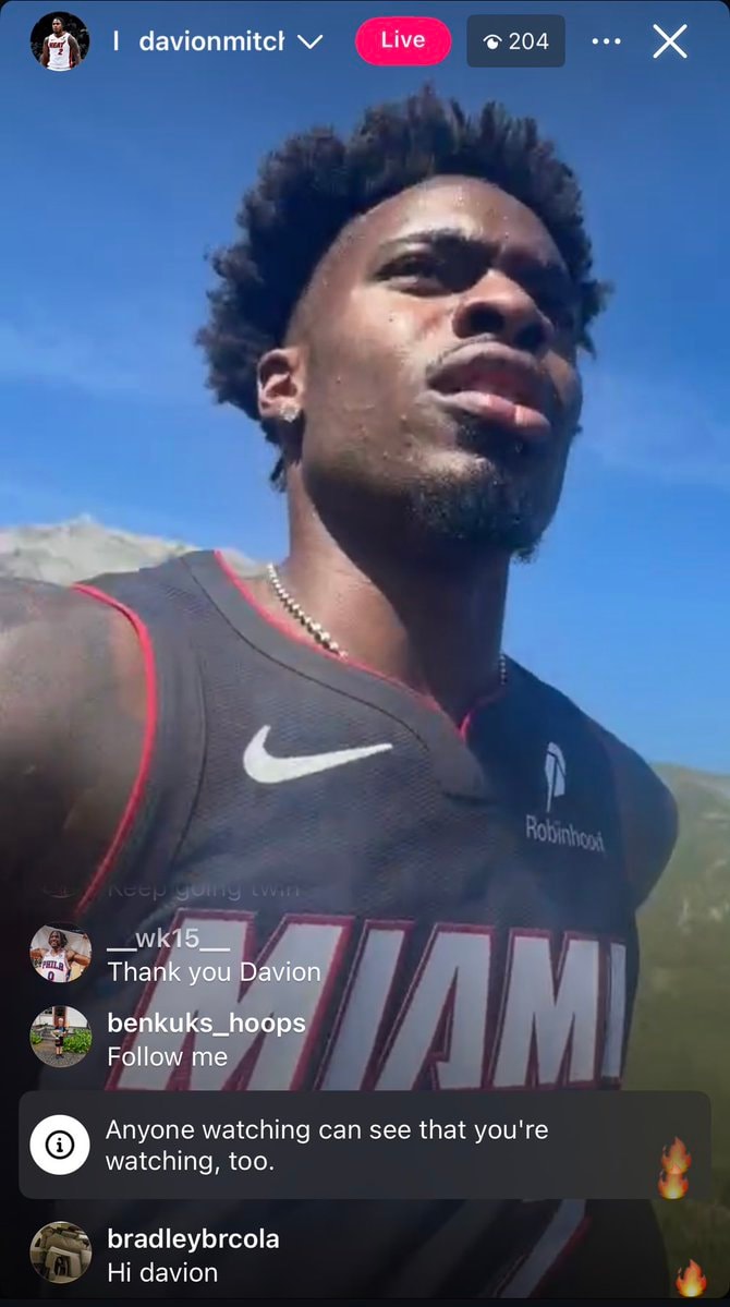 Davion Mitchell hiking in Switzerland