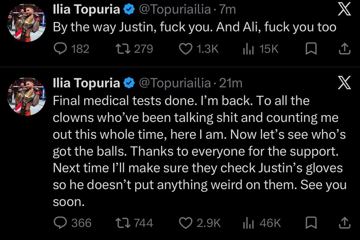 Ilia Topuria is back