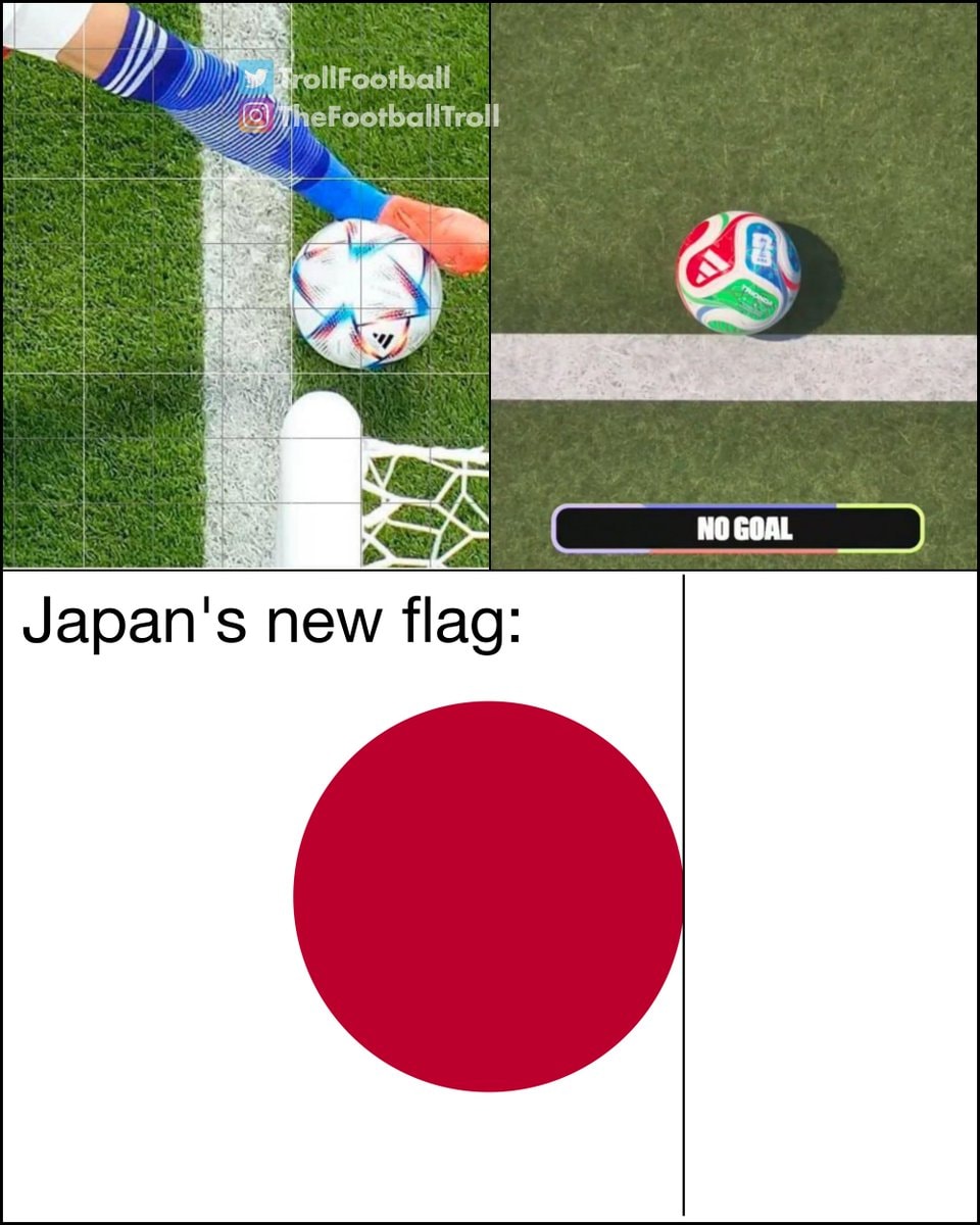 Japan's new flag NO GOAL meme