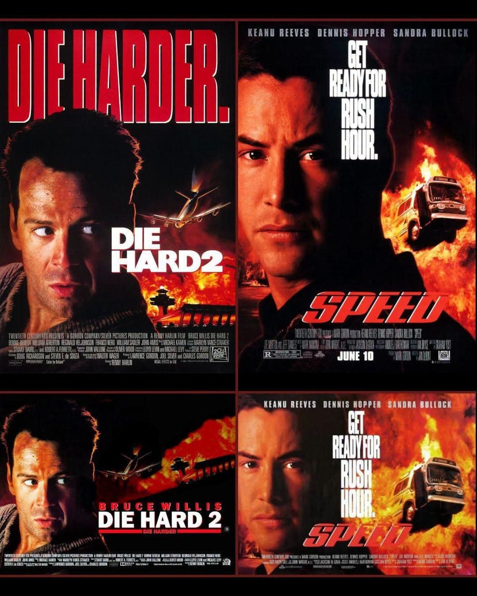 Homework copying meme with Die Hard and Speed posters