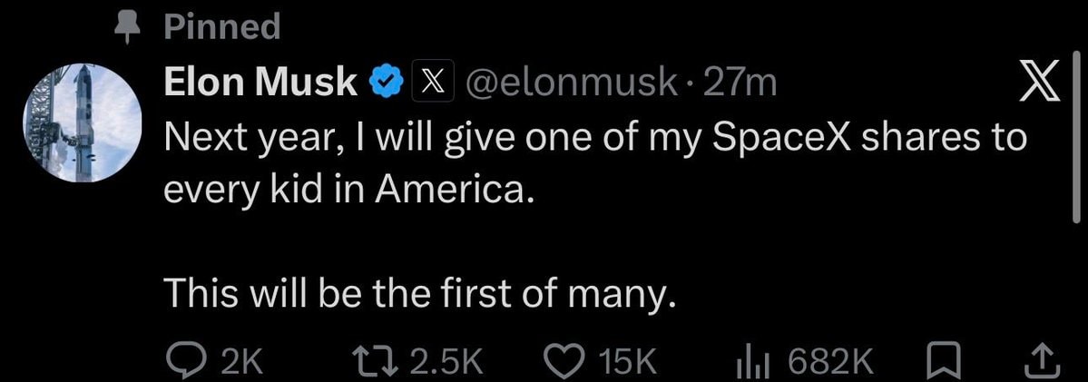 Elon Musk SpaceX shares giveaway