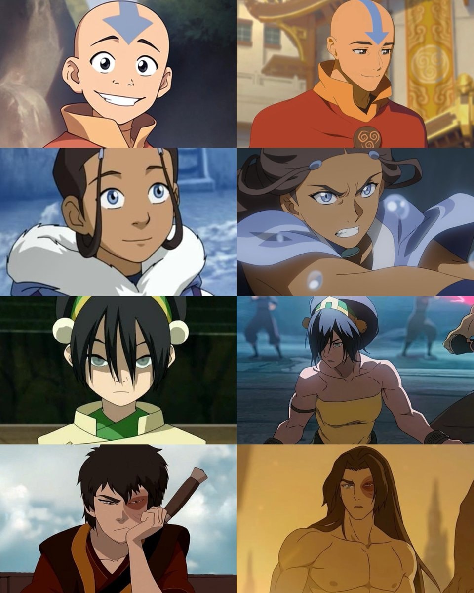 Avatar characters glow-up collage