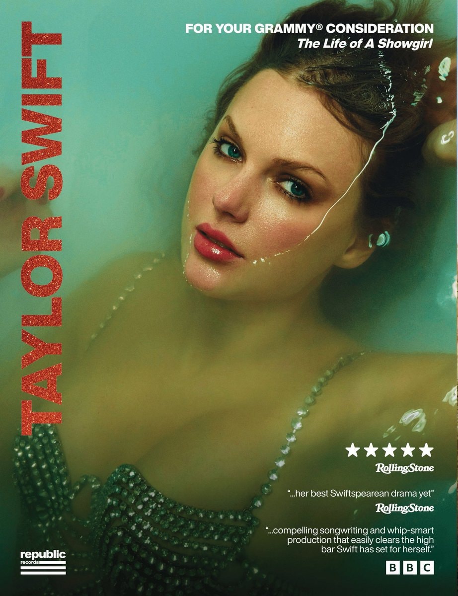 Taylor Swift 2027 Grammys FYC banner