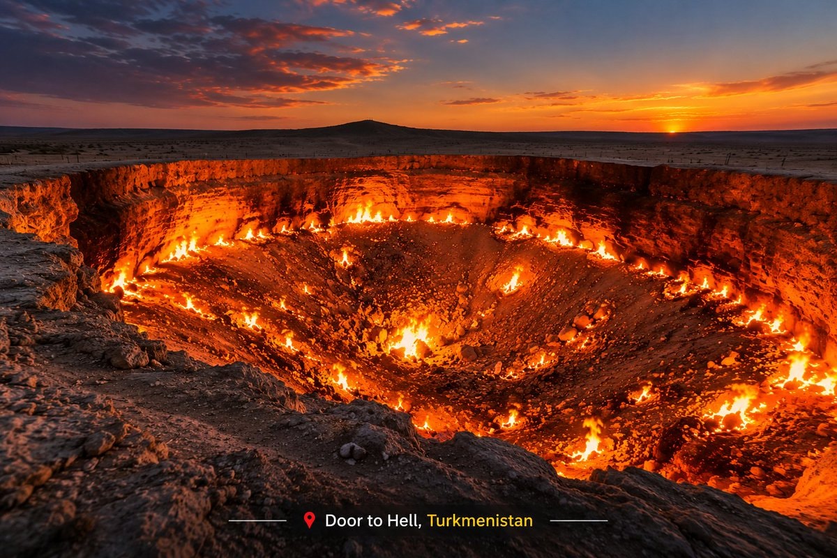 Darvaza Gas Crater Door to Hell (photo 3 of 3)