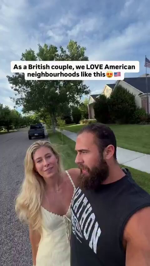 British couple on American suburbs