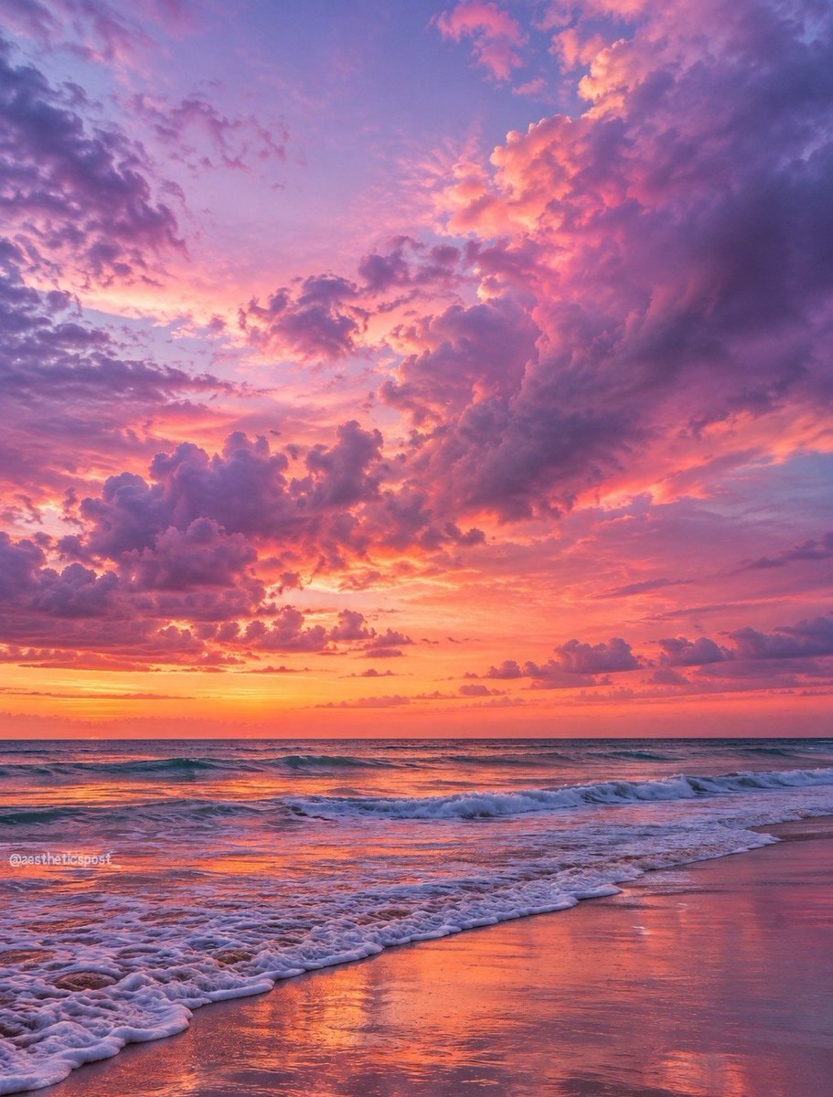 sunset beach scene