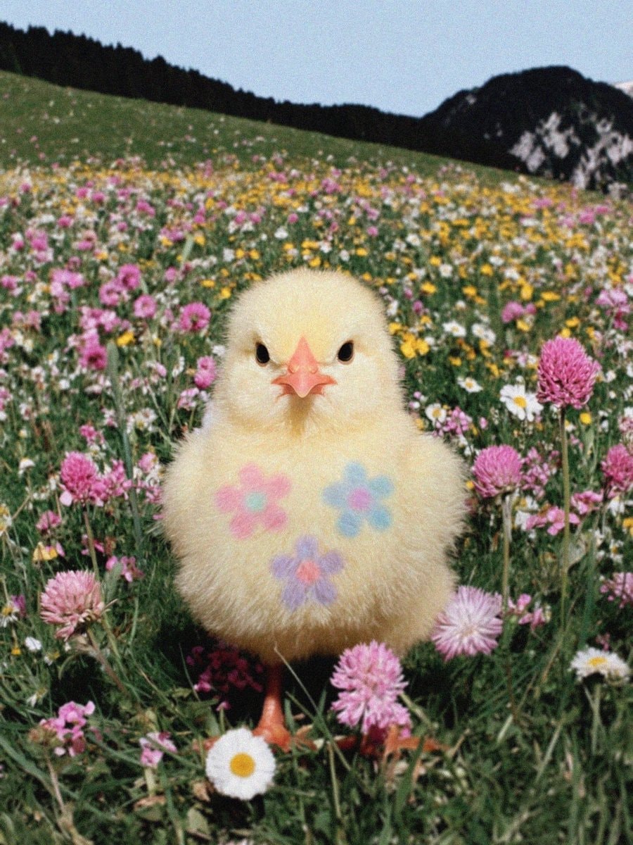 white bunny in flower field 🌸 (photo 3 of 4)
