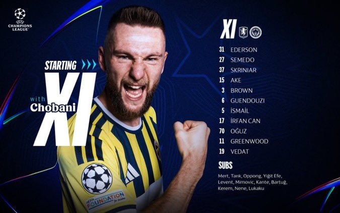 Fenerbahçe vs Aston Villa lineup Fenerbahçe vs Aston Villa lineup