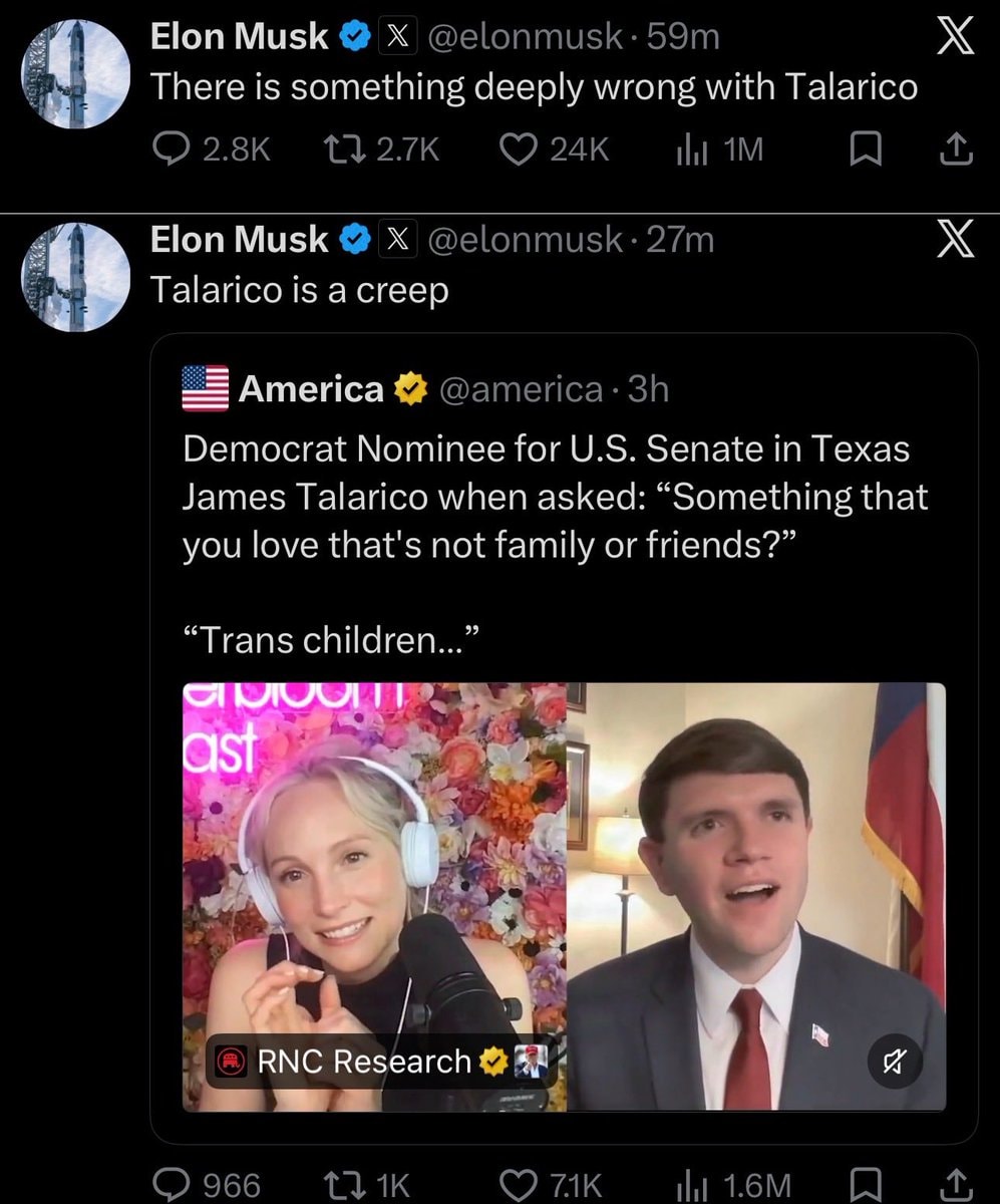 Elon Musk criticizes James Talarico