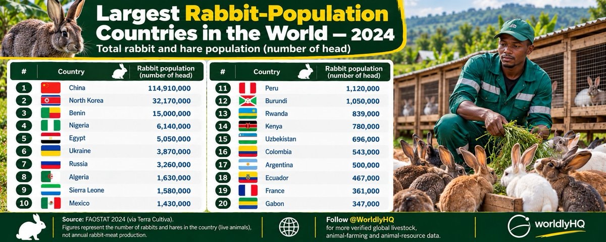 Largest rabbit population countries 2024