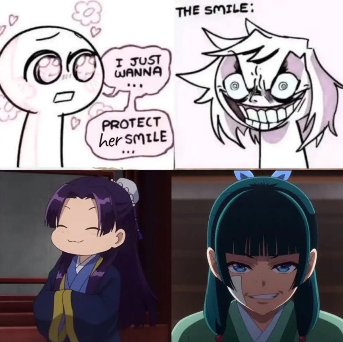 anime meme smile contrast