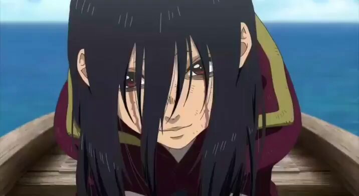 anime character with long black hair