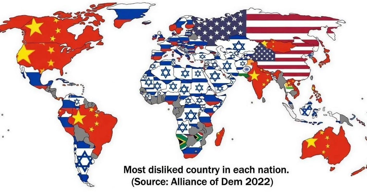 most disliked county by nation