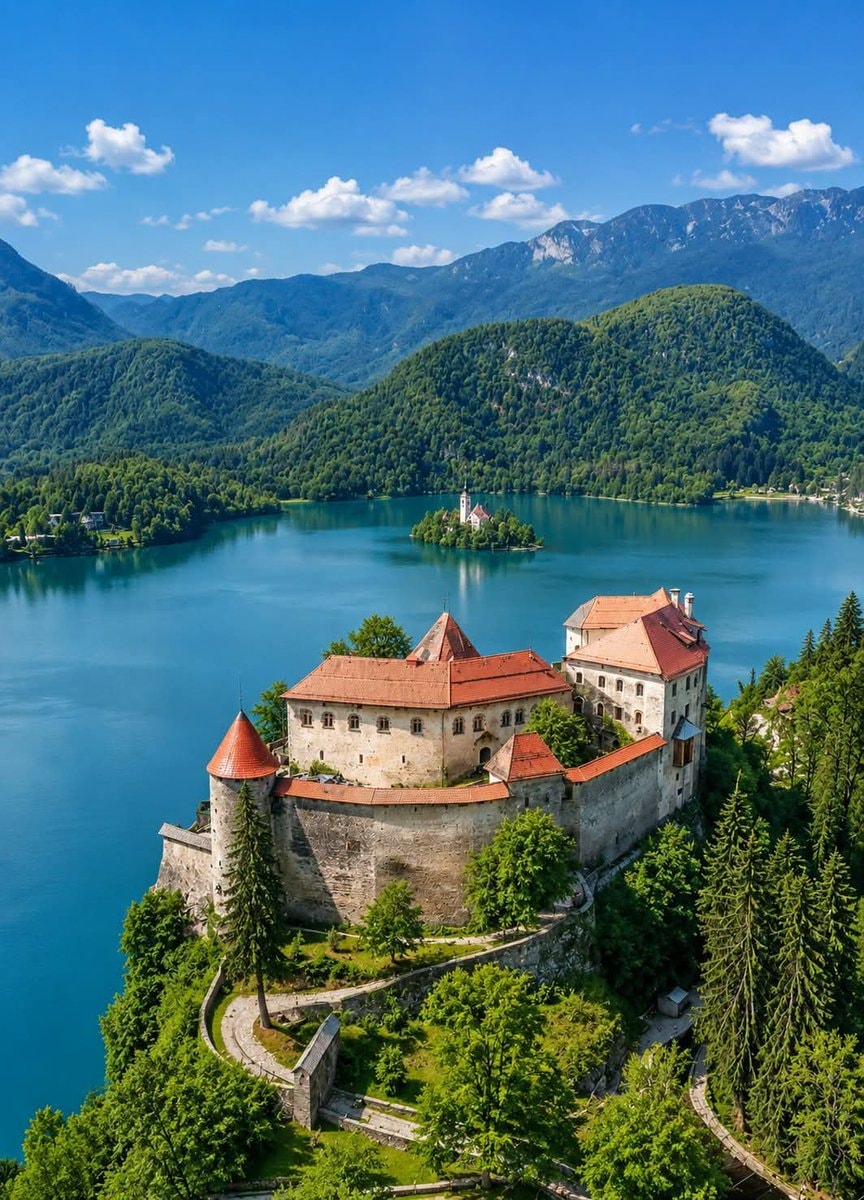 Slovenia natural island lake castle