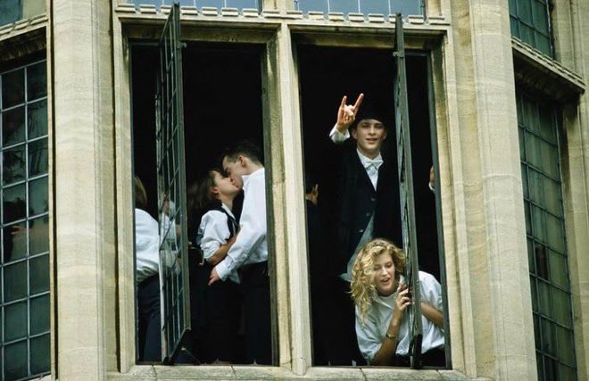 Oxford students post-exams 1989