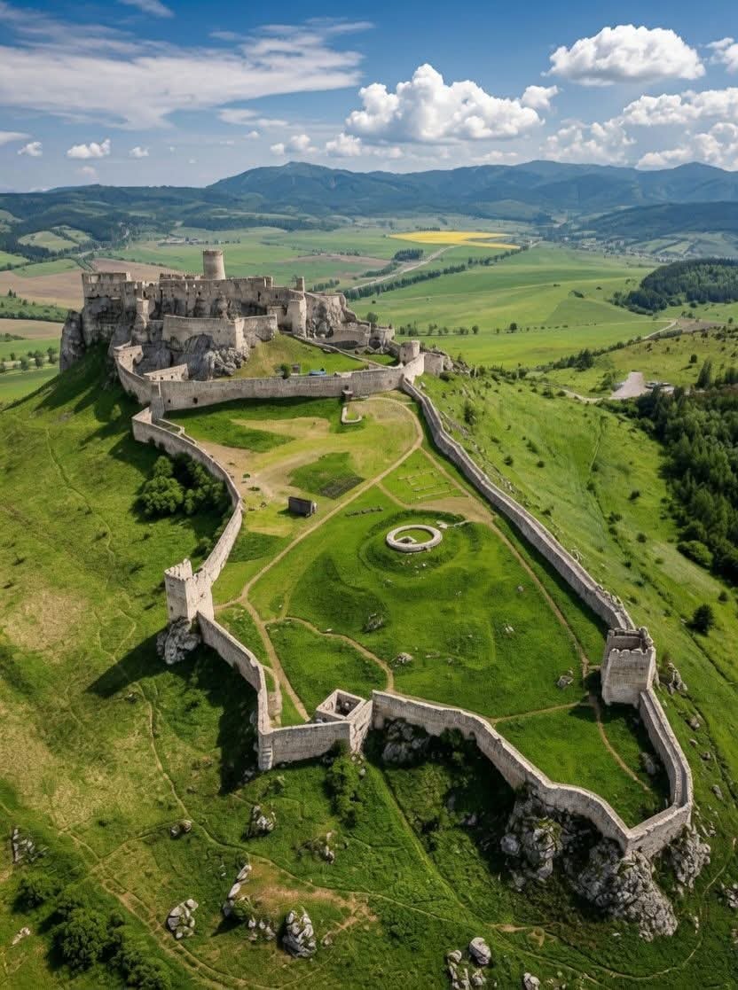 Spiš Castle Slovakia aerial view