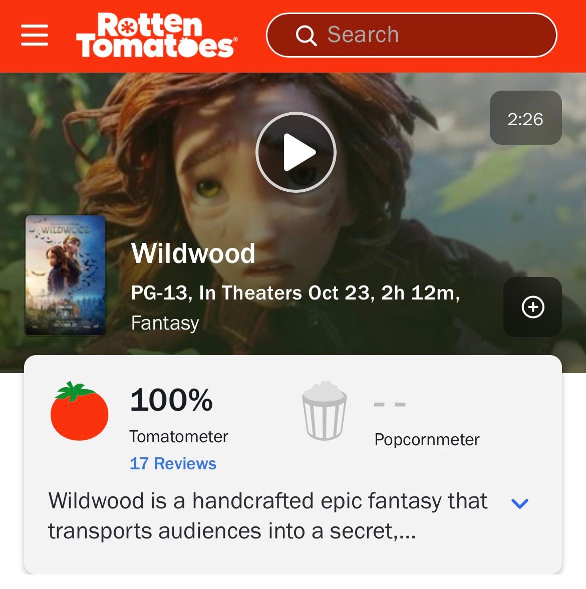 Wildwood Rotten Tomatoes score