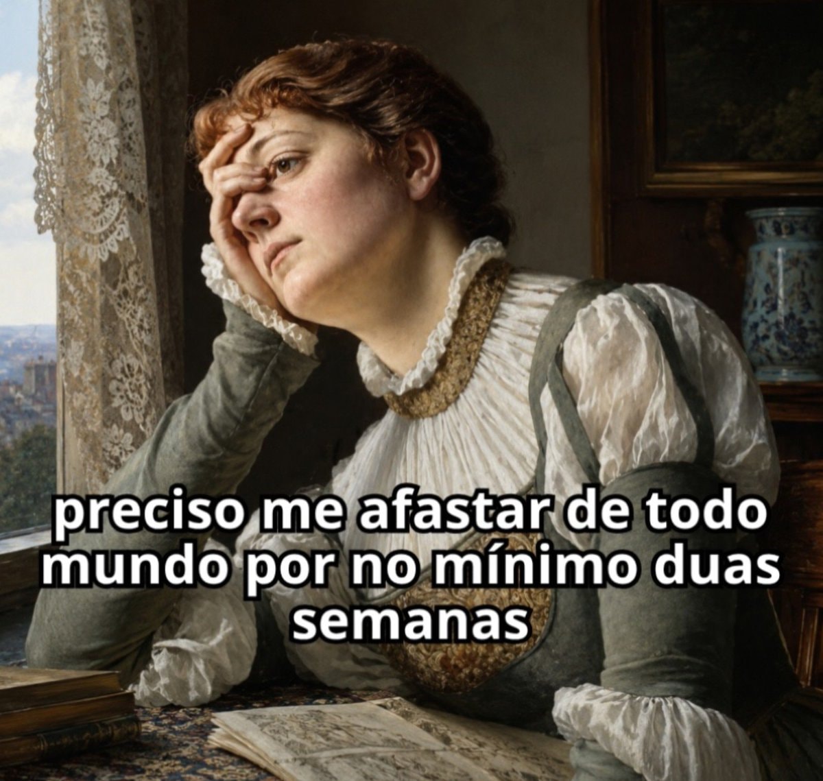 painting of a distressed woman