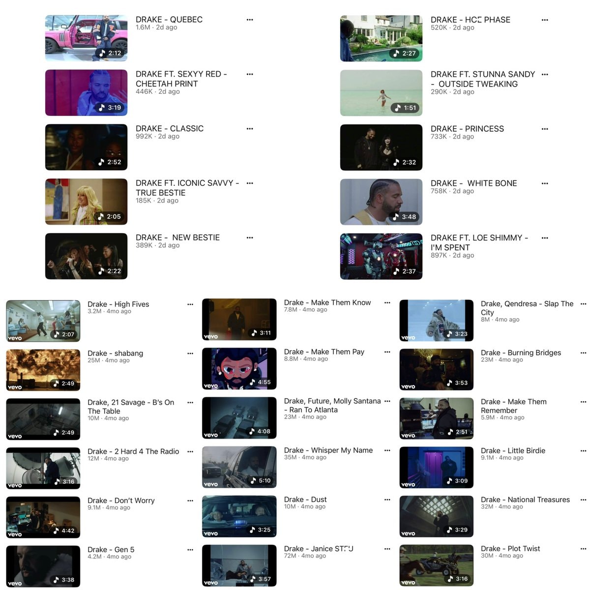 Drake 28 music videos (photo 2 of 2)