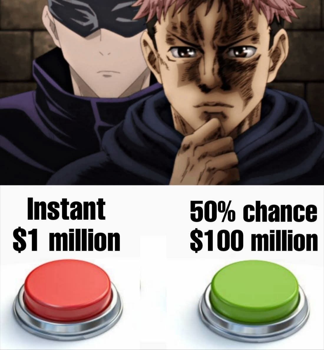 Jujutsu Kaisen Yuji Itadori Satoru Gojo meme