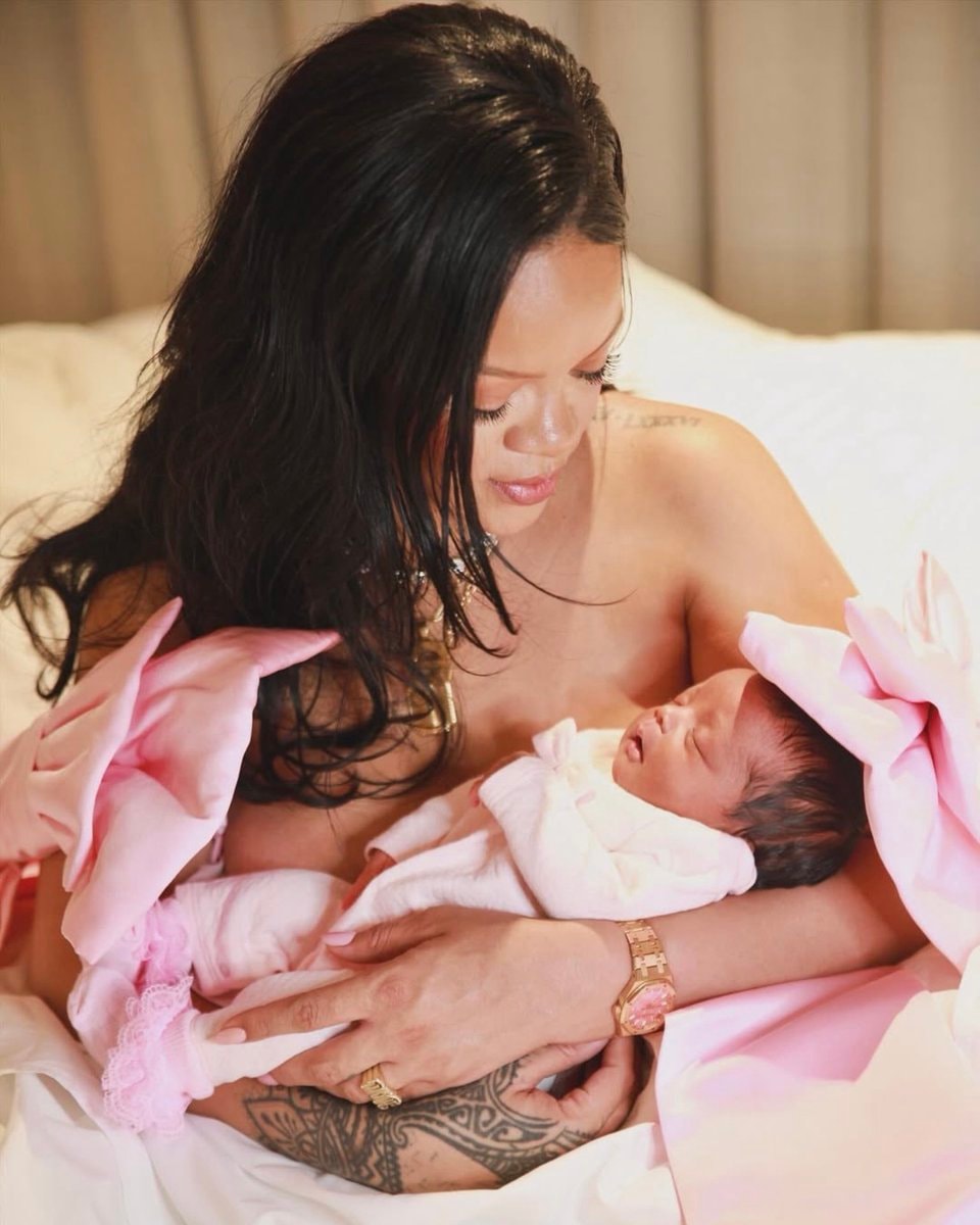 Rihanna with newborn baby