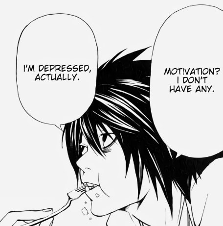 L Death Note depressed meme