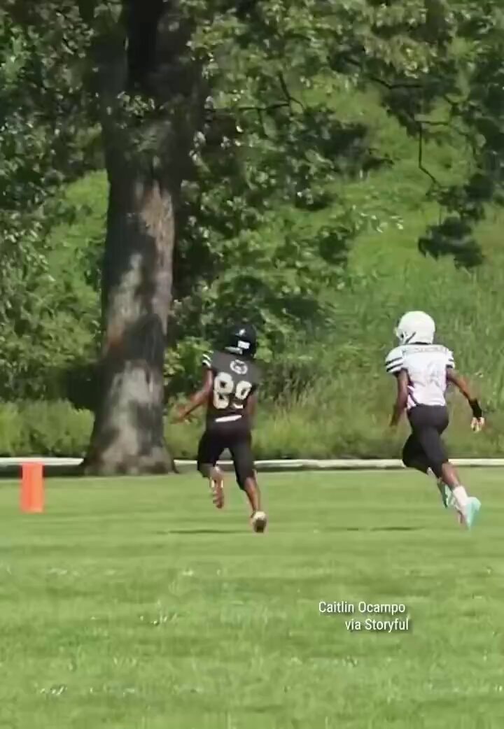 Dad trips 9-Year-Old on football field