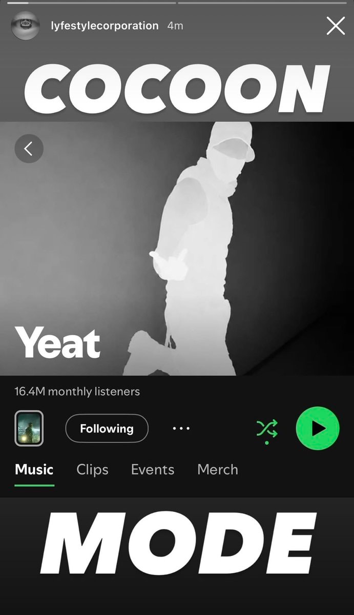 Yeat COCOON MODE streaming update (photo 2 of 2)