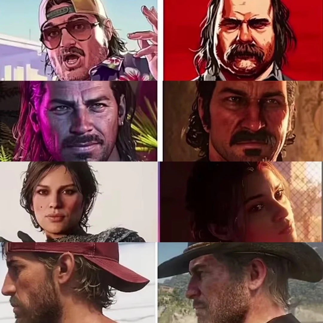 GTA 6 vs RDR2 character designs