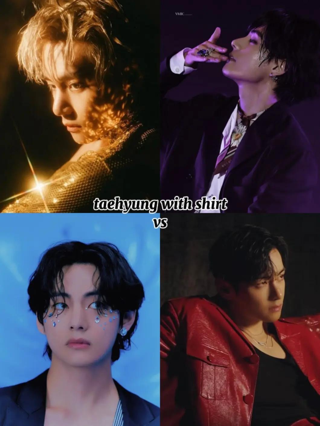 Taehyung four photo collage