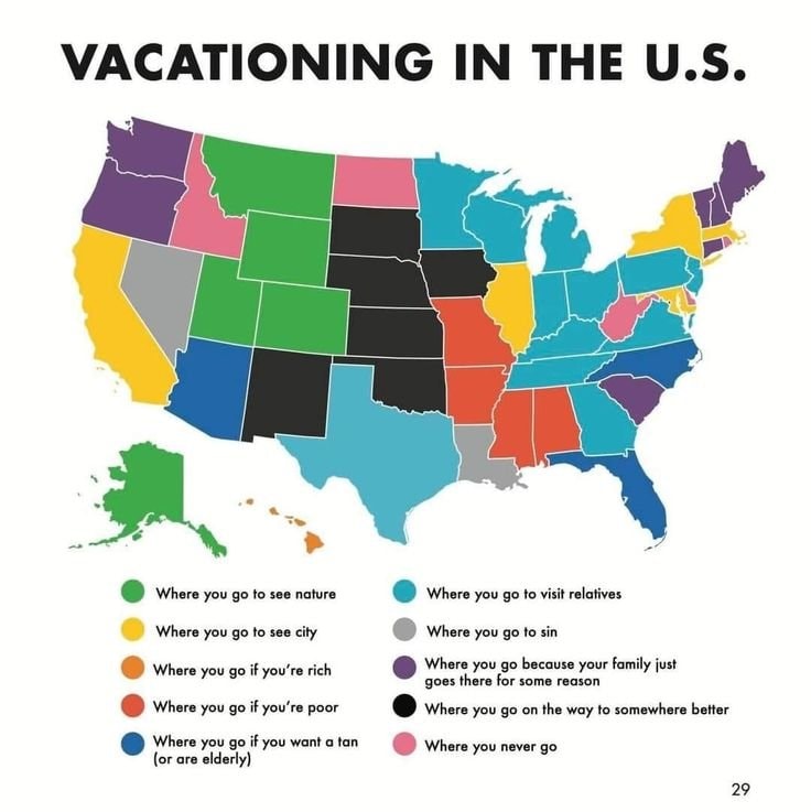 U.S. vacation map