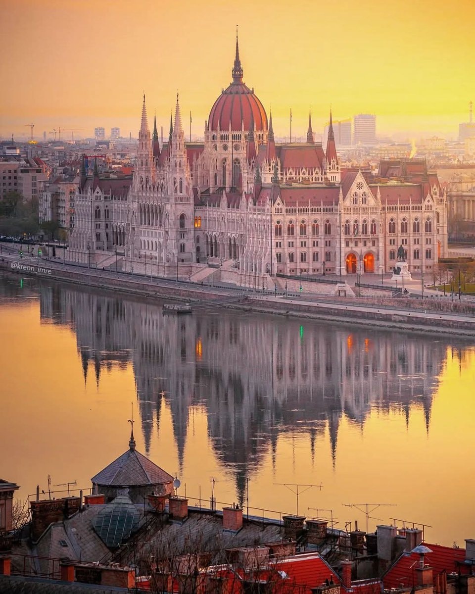 Budapest Parliament Building reflection