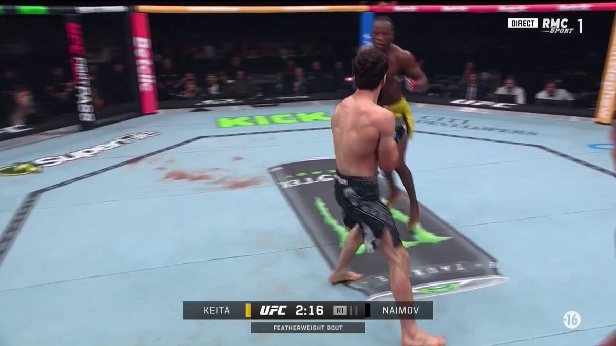LOSENE KEITA UFCParis knockout celebration LOSENE KEITA UFCParis knockout celebration