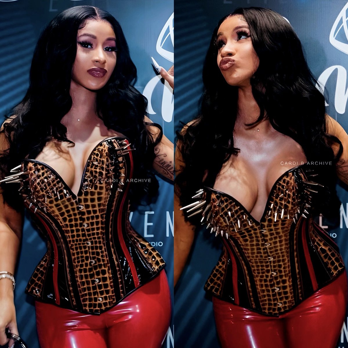 Cardi B split-screen poses