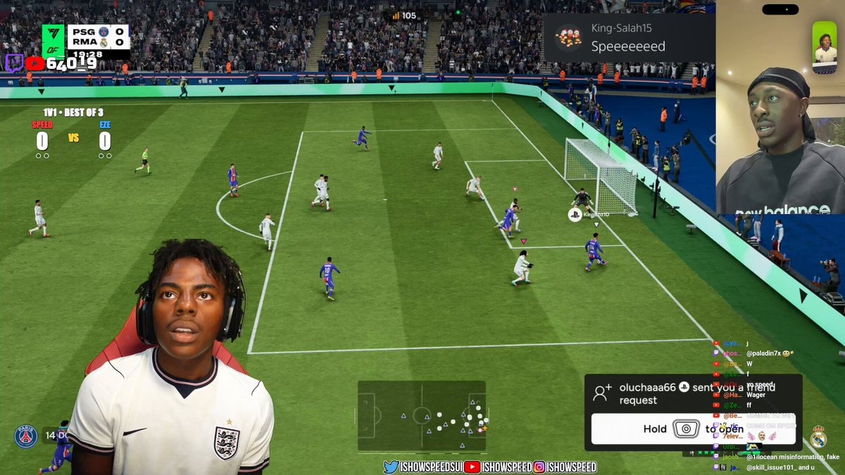 IShowSpeed reacts to Eberechi Eze backflip FC 27