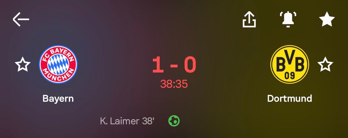 Bayern vs Dortmund 1-1 K. Laimer goal