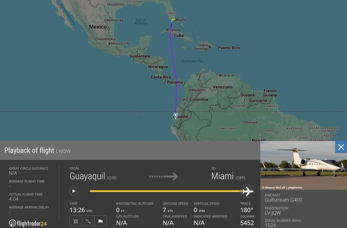 Flávio Bolsonaro G400 flight LVJQW