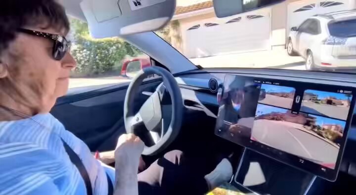 93-year-old woman self-driving Tesla