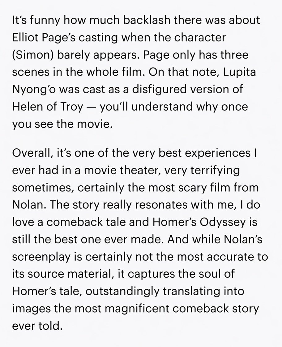 The Odyssey 2026 review ★★★★★ (photo 2 of 2)