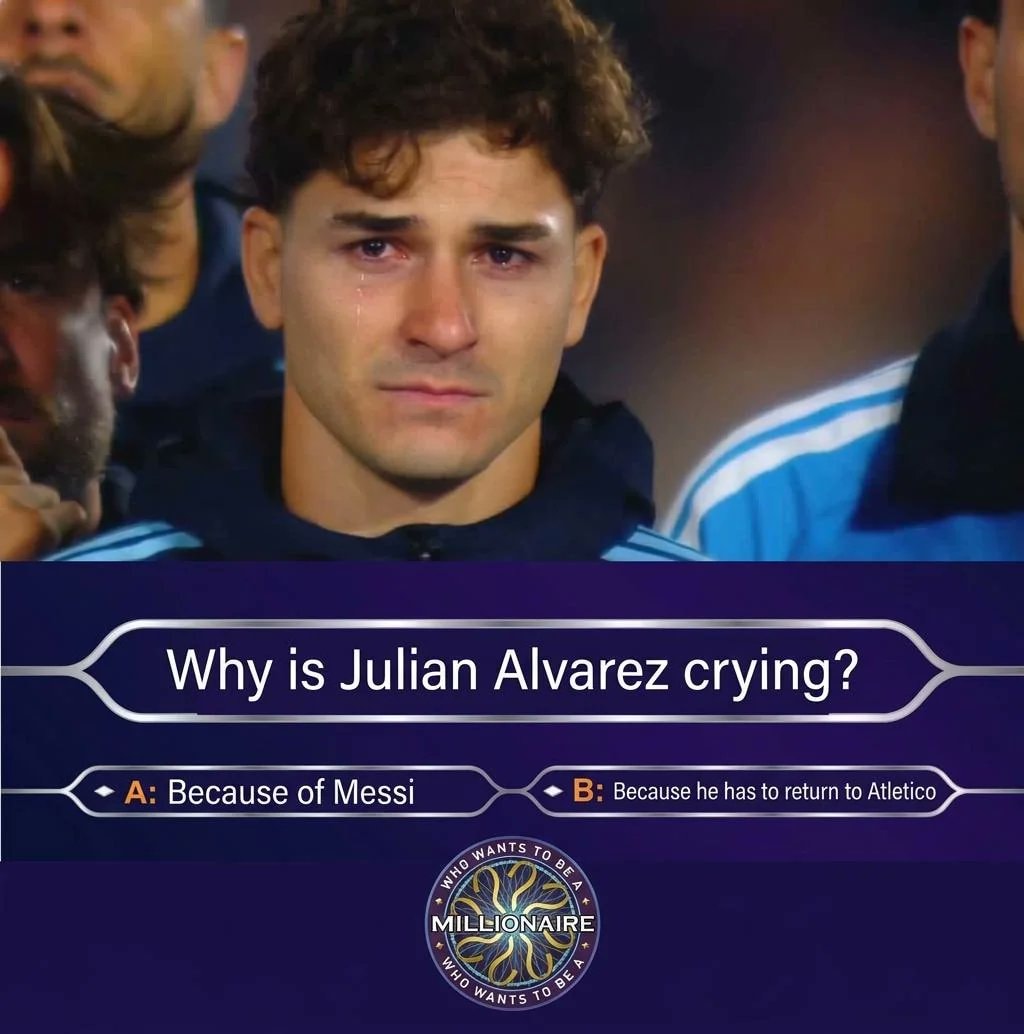 Julian Alvarez crying meme