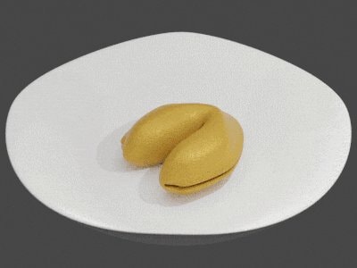 Fortune cookie on a plate