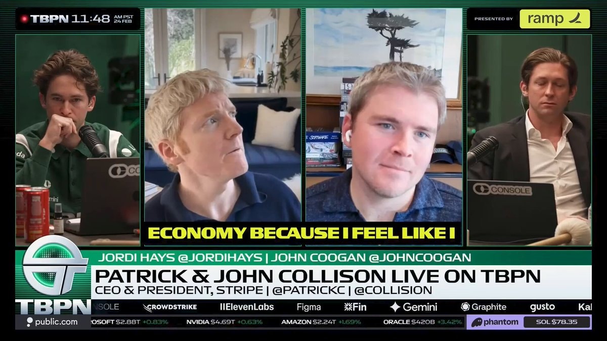 Stripe CEO singularity prediction