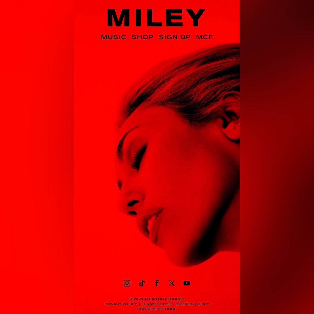 Miley Cyrus website update