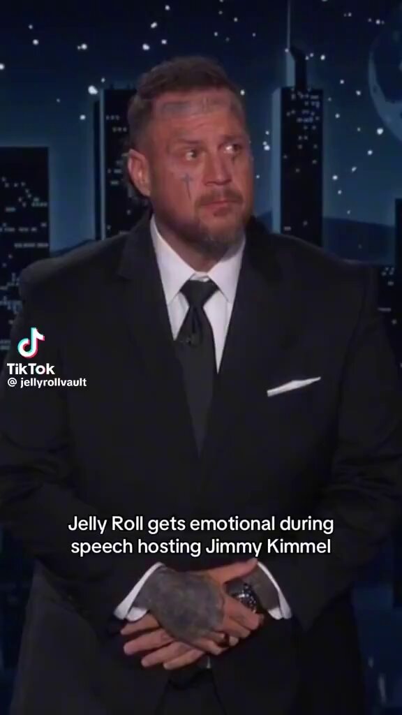Jelly Roll emotional on Jimmy Kimmel Jelly Roll emotional on Jimmy Kimmel