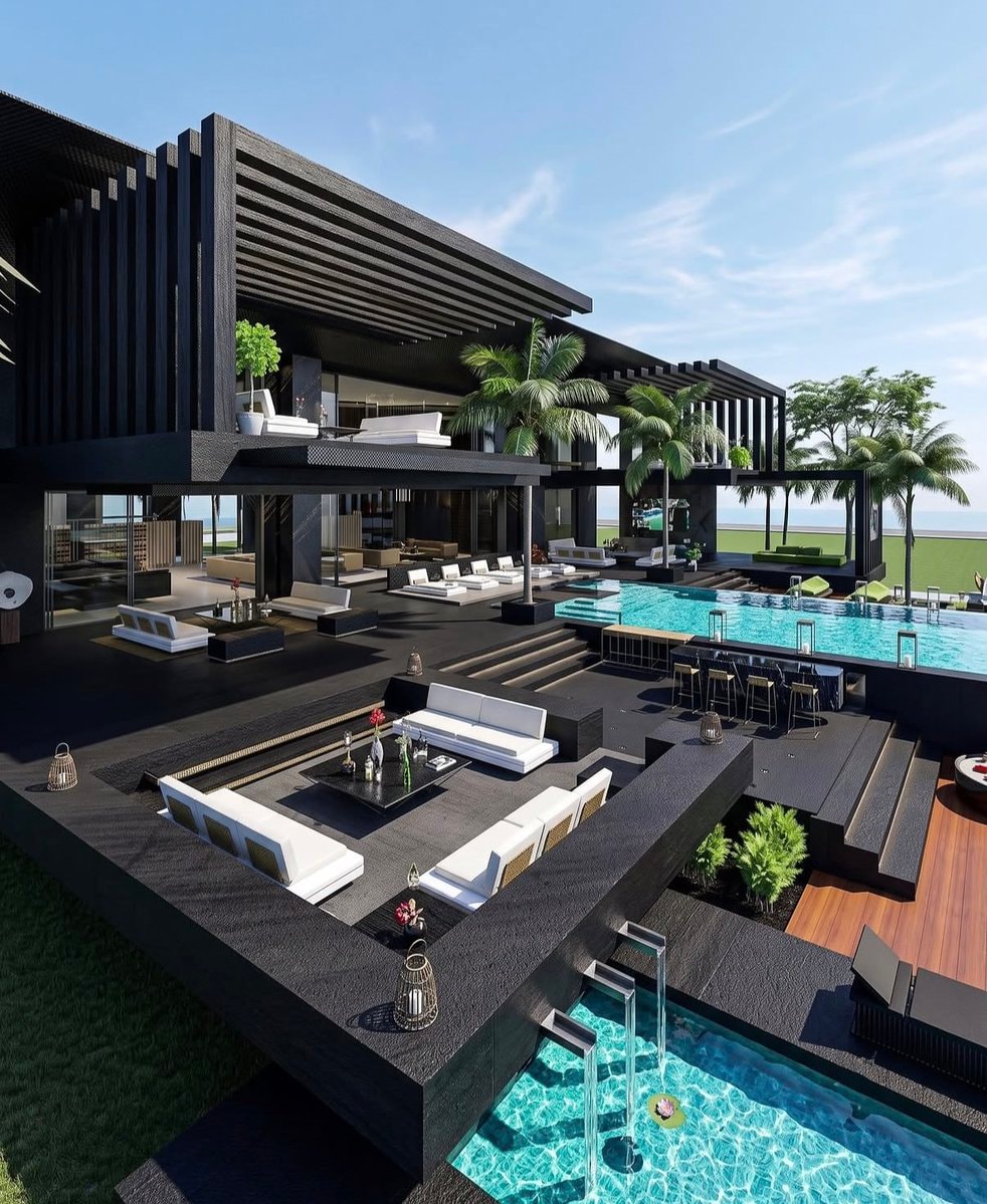 luxury mansion with ocean view