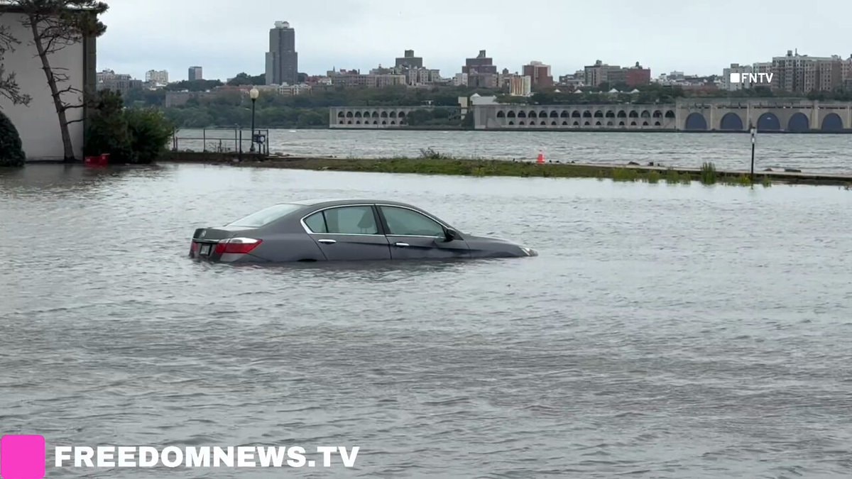 New Jersey flooding submerged cars
